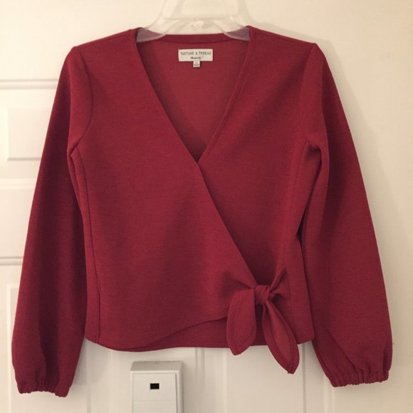 Madewell Tops - Madewell Texture & Thread Wrap Tie Top XS